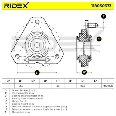 Mocowanie Amortyzatora RIDEX 1180S0373 1180S0373 - foto 6