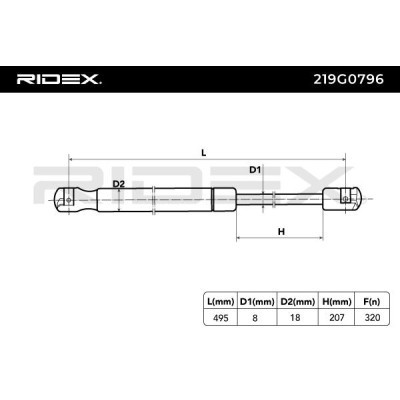 Amortyzator Pokrywy Bagażnika RIDEX 219G0796 219G0796 - foto 7