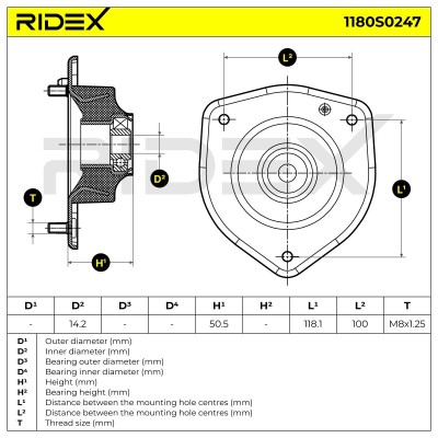 Mocowanie Amortyzatora RIDEX 1180S0247 1180S0247 - foto 6