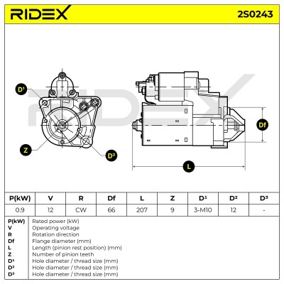 Rozrusznik RIDEX 2S0243 2S0243 - foto 7