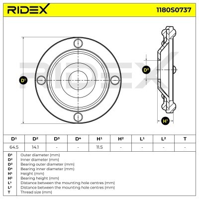 Mocowanie Amortyzatora RIDEX 1180S0753 1180S0753 - foto 4
