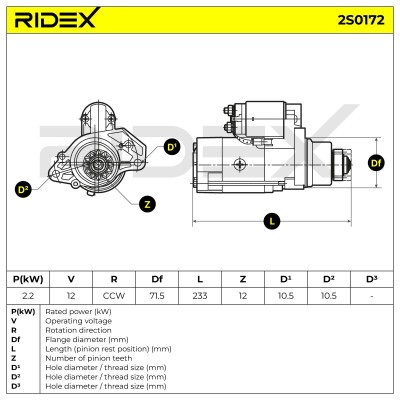 Rozrusznik RIDEX 2S0172 2S0172 - foto 6