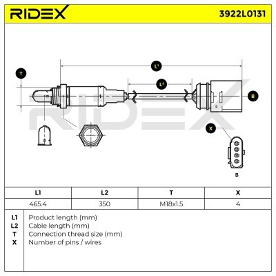 Sonda Lambda RIDEX 3922L0131 3922L0131 - foto 7