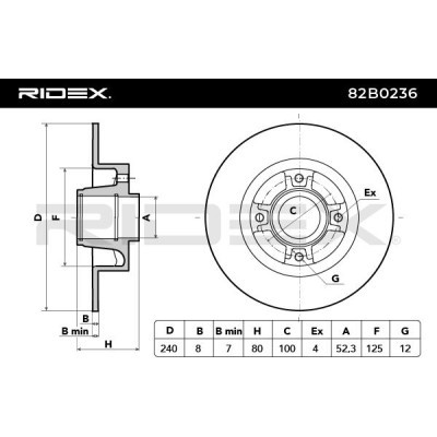 Tarcza hamulcowa RIDEX 82B0236 82B0236 - foto 3