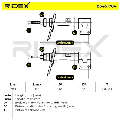 Amortyzator RIDEX 854S1784 854S1784 - foto 8