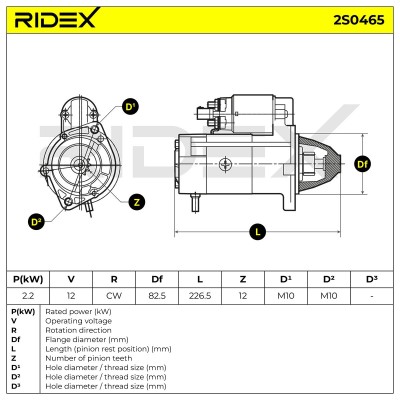 Rozrusznik RIDEX 2S0465 2S0465 - foto 7
