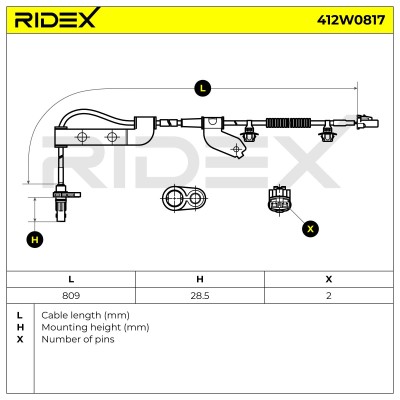 Czujnik ABS RIDEX 412W0817 412W0817 - foto 6