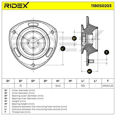 Mocowanie Amortyzatora RIDEX 1180S0203 1180S0203 - foto 4