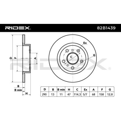 Tarcza hamulcowa RIDEX 82B1439 82B1439 - foto 5