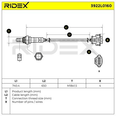 Sonda Lambda RIDEX 3922L0160 3922L0160 - foto 6
