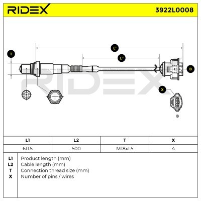 Sonda Lambda RIDEX 3922L0008 3922L0008 - foto 6