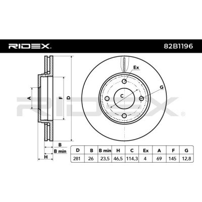 Tarcza hamulcowa RIDEX 82B1196 82B1196 - foto 3