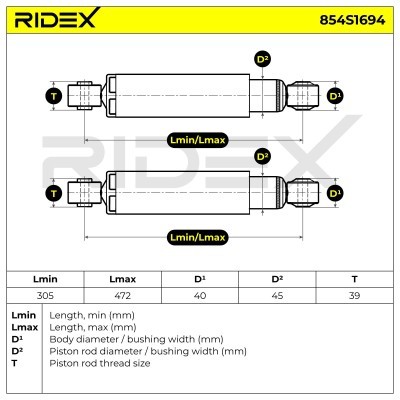Amortyzator RIDEX 854S1694 854S1694 - foto 6