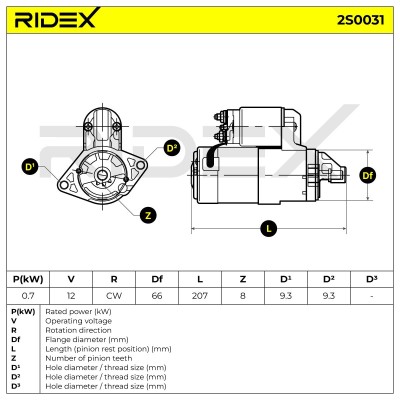 Rozrusznik RIDEX 2S0031 2S0031 - foto 7