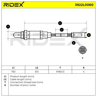 Sonda Lambda RIDEX 3922L0060 3922L0060 - foto 5