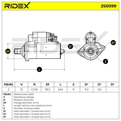 Rozrusznik RIDEX 2S0099 2S0099 - foto 5