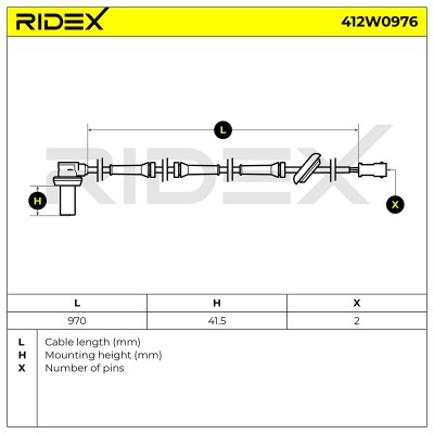 Czujnik ABS RIDEX 412W0976 412W0976 - foto 6