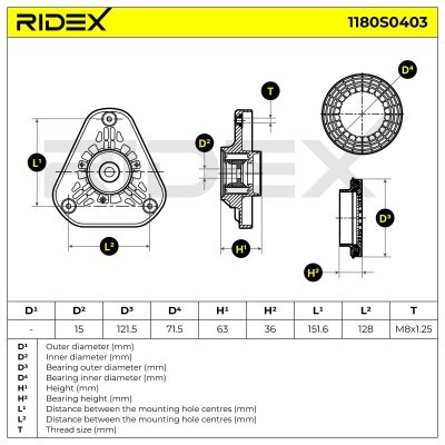 Mocowanie Amortyzatora RIDEX 1180S0403 1180S0403 - foto 5