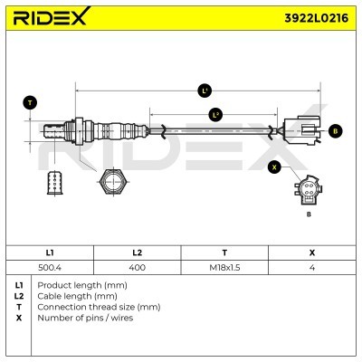 Sonda Lambda RIDEX 3922L0216 3922L0216 - foto 6