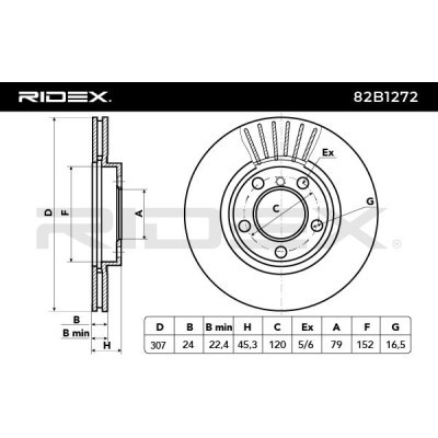 Tarcza hamulcowa RIDEX 82B1272 82B1272 - foto 6