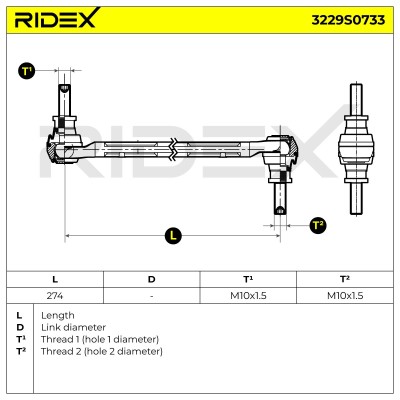 Łącznik Stabilizatora RIDEX 3229S0733 3229S0733 - foto 6