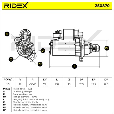 Rozrusznik RIDEX 2S0870 2S0870 - foto 7