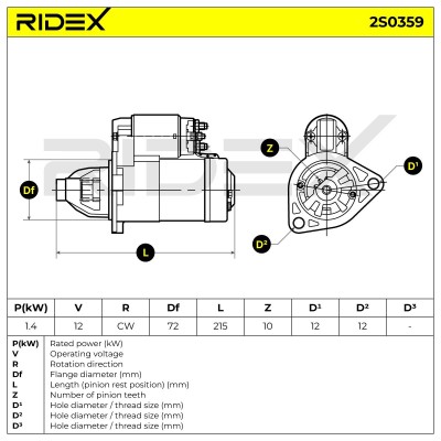 Rozrusznik RIDEX 2S0359 2S0359 - foto 6