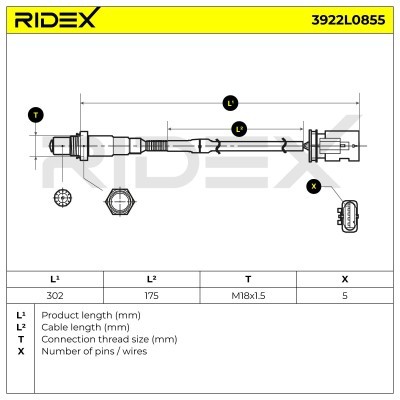 Sonda Lambda RIDEX 3922L0855 3922L0855 - foto 6