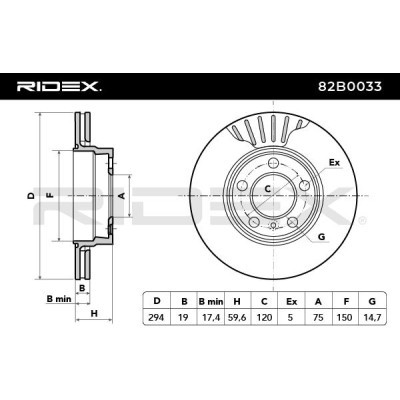Tarcza hamulcowa RIDEX 82B0033 82B0033 - foto 5