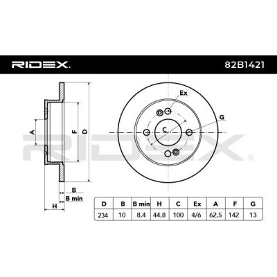 Tarcza hamulcowa RIDEX 82B1421 82B1421 - foto 6