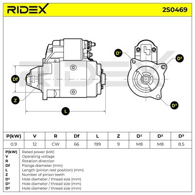 Rozrusznik RIDEX 2S0469 2S0469 - foto 6