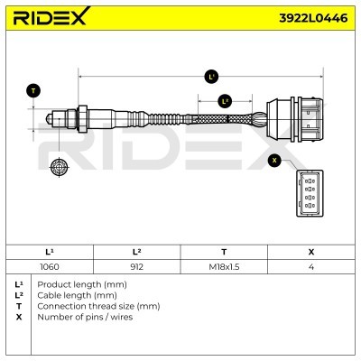 Sonda Lambda RIDEX 3922L0446 3922L0446 - foto 6