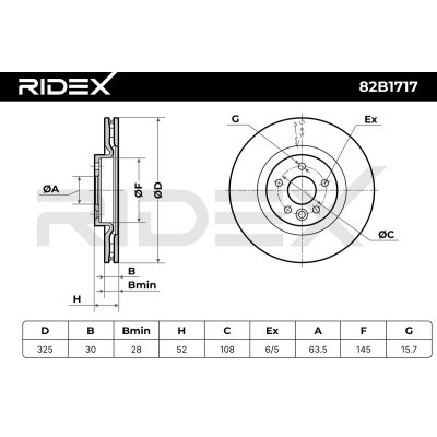 Tarcza hamulcowa RIDEX 82B1717 82B1717 - foto 7