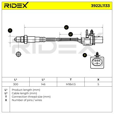 Sonda Lambda RIDEX 3922L1133 3922L1133 - foto 7