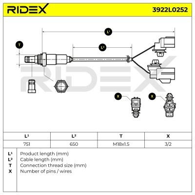 Sonda Lambda RIDEX 3922L0252 3922L0252 - foto 7
