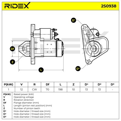 Rozrusznik RIDEX 2S0938 2S0938 - foto 7