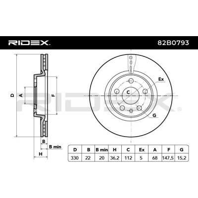 Tarcza hamulcowa RIDEX 82B0793 82B0793 - foto 4