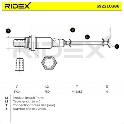 Sonda Lambda RIDEX 3922L0386 3922L0386 - foto 9
