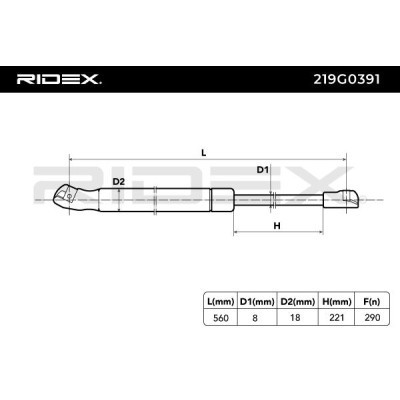 Amortyzator Pokrywy Bagażnika RIDEX 219G0391 219G0391 - foto 6