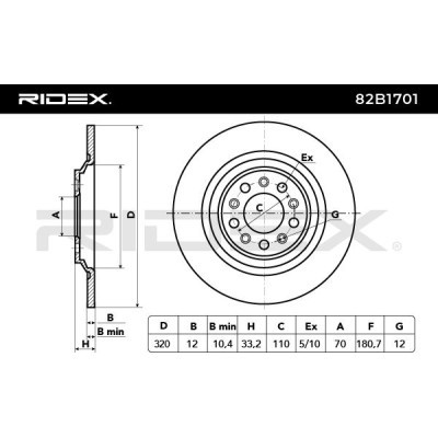 Tarcza hamulcowa RIDEX 82B1701 82B1701 - foto 3
