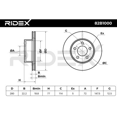 Tarcza hamulcowa RIDEX 82B1000 82B1000 - foto 7