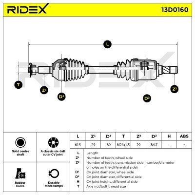 Półoś Napędowa RIDEX 13D0160 13D0160 - foto 4