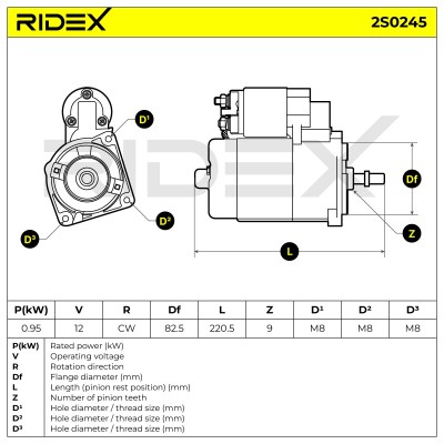 Rozrusznik RIDEX 2S0245 2S0245 - foto 7