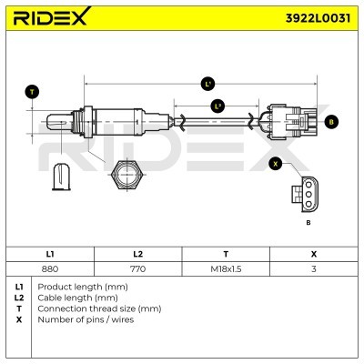 Sonda Lambda RIDEX 3922L0031 3922L0031 - foto 7