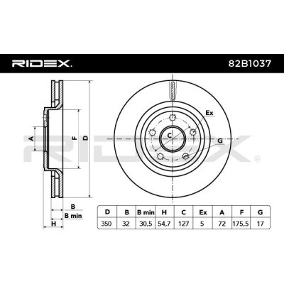 Tarcza hamulcowa RIDEX 82B1037 82B1037 - foto 3