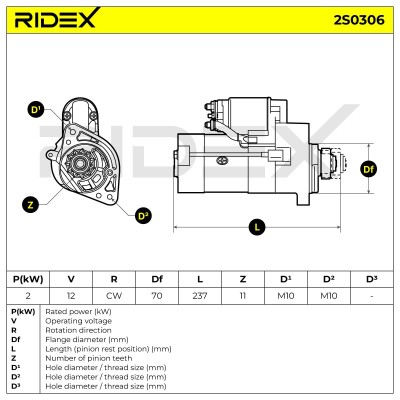 Rozrusznik RIDEX 2S0306 2S0306 - foto 6