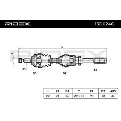 Półoś Napędowa RIDEX 13D0246 13D0246 - foto 6
