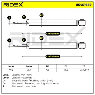 Amortyzator RIDEX 854S1689 854S1689 - foto 4