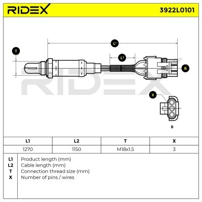 Sonda Lambda RIDEX 3922L0101 3922L0101 - foto 5
