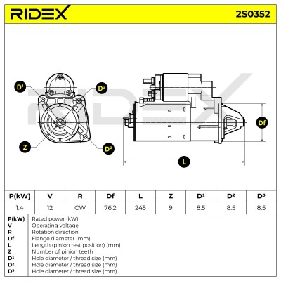 Rozrusznik RIDEX 2S0352 2S0352 - foto 7